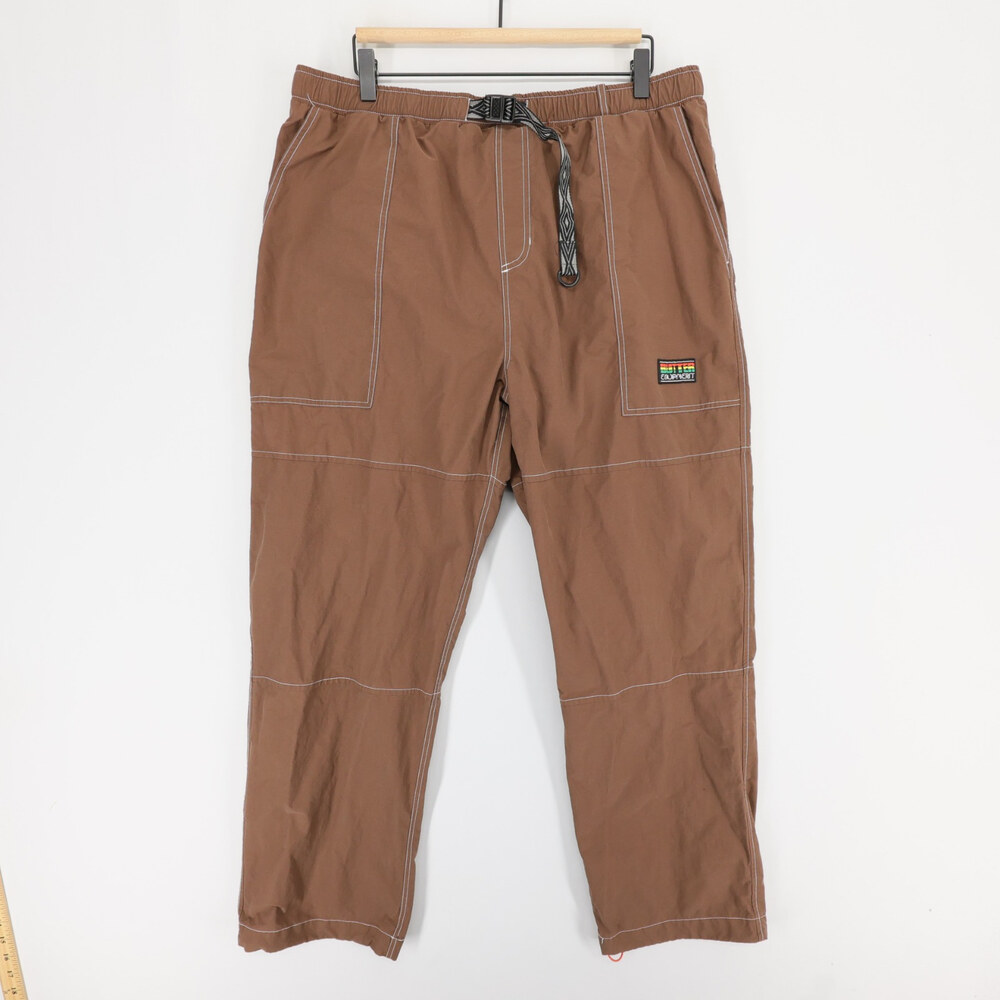 Butter Climber Pants Mens XL Brown Belted Skate Contrast Stitch Streetwear